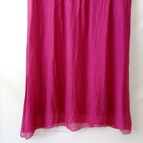 Angela Moda Womens Hot Pink Halter Neck Sleeveless Long Trapeze Dress Size M - Picture 3 of 7